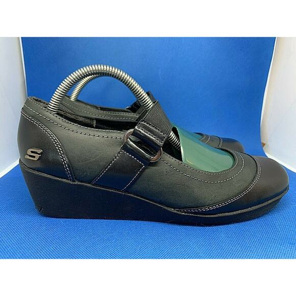 SKECHERS Mary Janes Brown Slip-On Comfort Wedge Heel SN 46628 Women's Size 9 - Picture 2 of 12